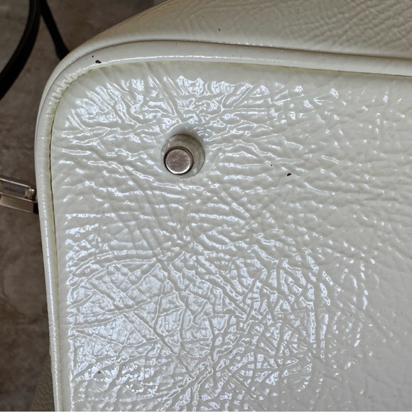 Burberry Black Floral Nova Check Satchel White Patent Leather Made in Italy - Picture 13 of 16